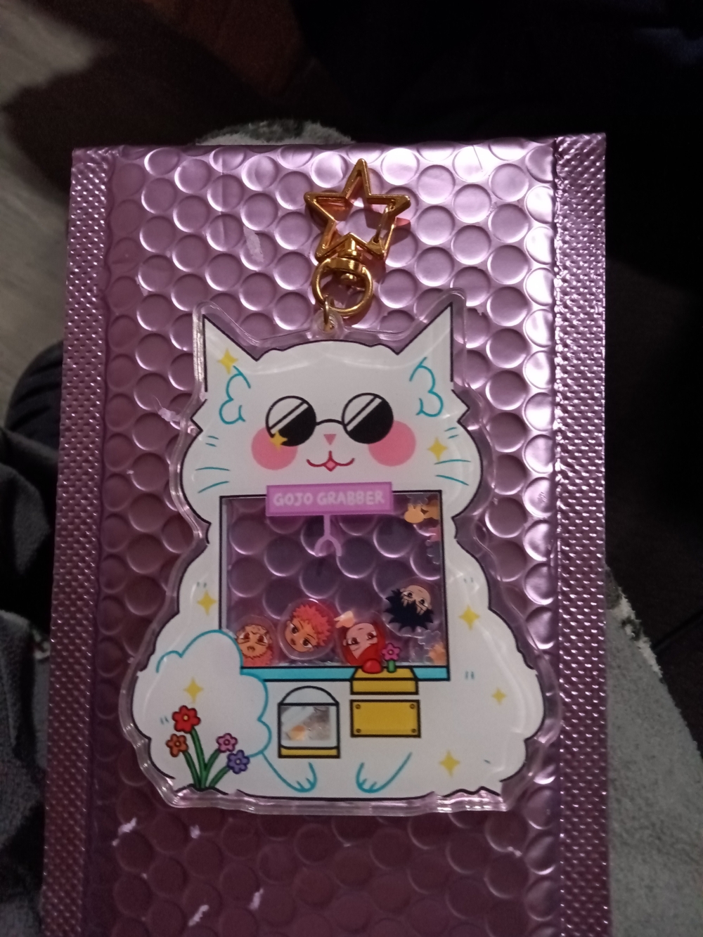 Satoru Gojo Cat Arcade Keychain Fanmade Rare Jujutsu Kaisen